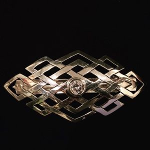 925 sterling silver hair brooch with zirconia